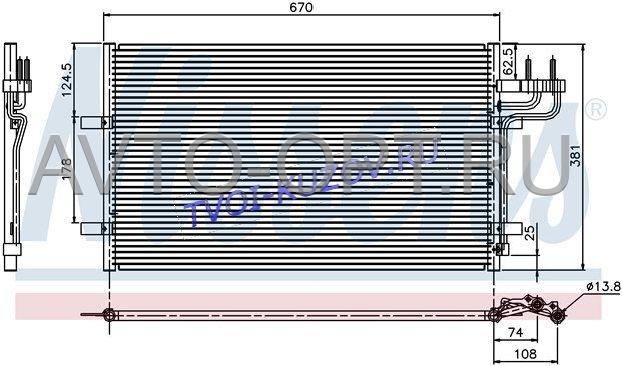 Фокус 2 радиатор охл.670*360 1,4/1,8/2,0+/-А/С